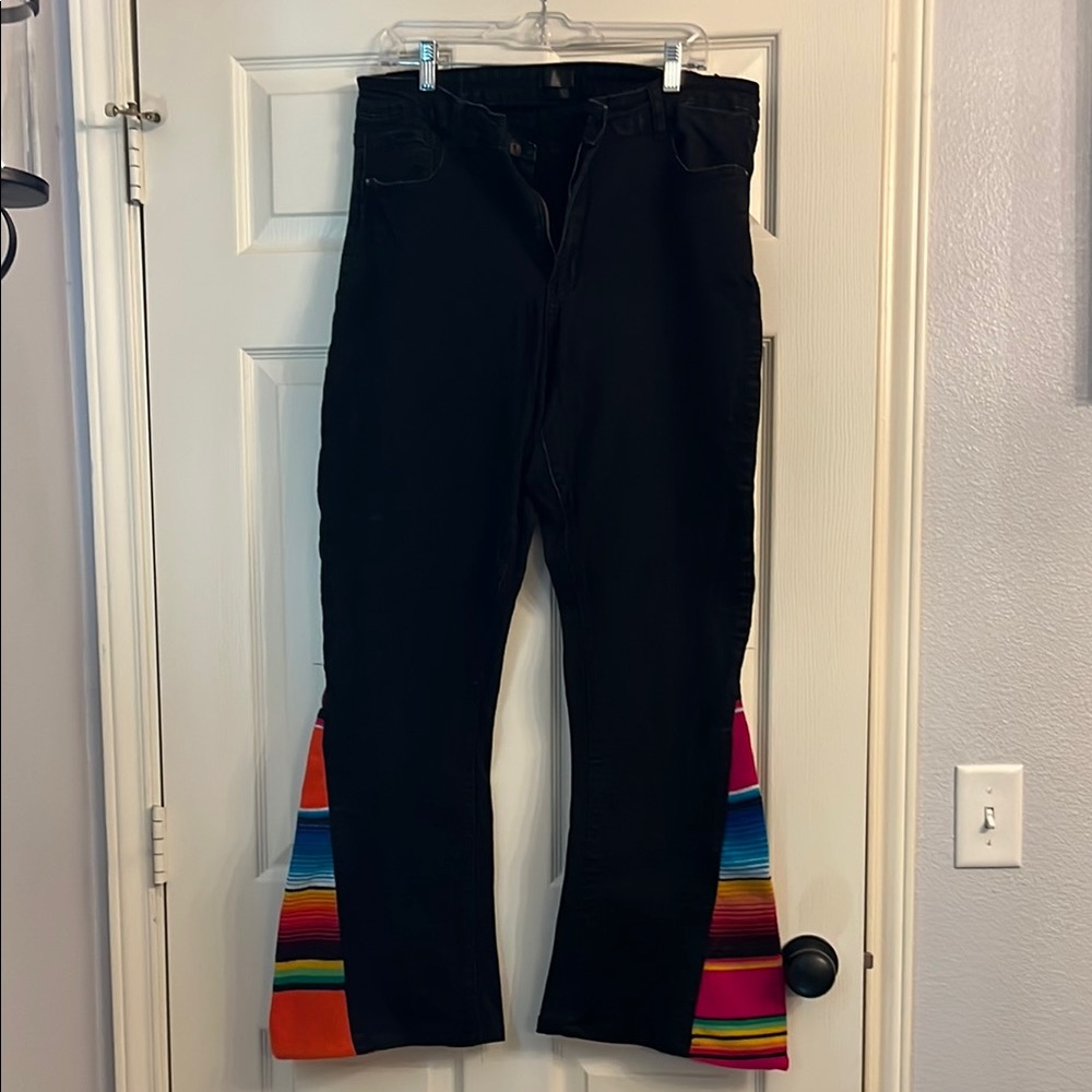 Black Flared Jeans with serape style
